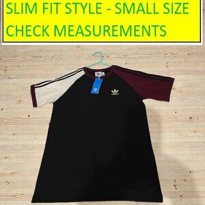 Adidas Classics Original 3 Stripes Tee Shirt Trefoil Retro Men Dark Slim Fit